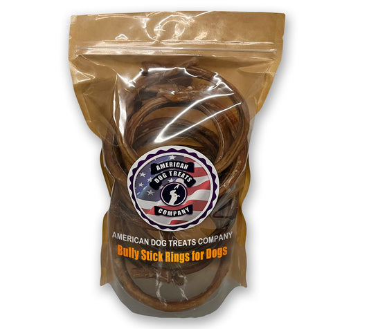 Bully Stick Rings for Dogs - Premium All Natural Beef Pizzle Dog Chew Treats - Grain Free Fully Digestible Rawhide Alternative - Chew Circles