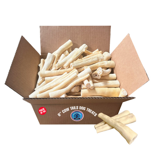 ADTC Cow Tails for Dogs, 6" – All‑Natural, Long‑Lasting Beef Chews (50‑Count Bulk Pack)