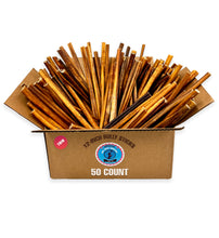 Bulk Pack Bully Sticks for Dogs (12 Inch Thin, 50 Count, 2.4 Lb Bag)