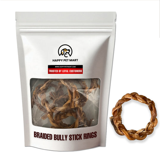 Braided Bully Stick Rings for Dogs.