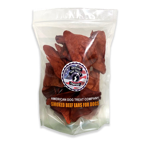 American Dog Treat Company Savory Smoked Small Beef Ear Treats for Dogs - Nutritious & Digestible - High-Protein Canine Chews