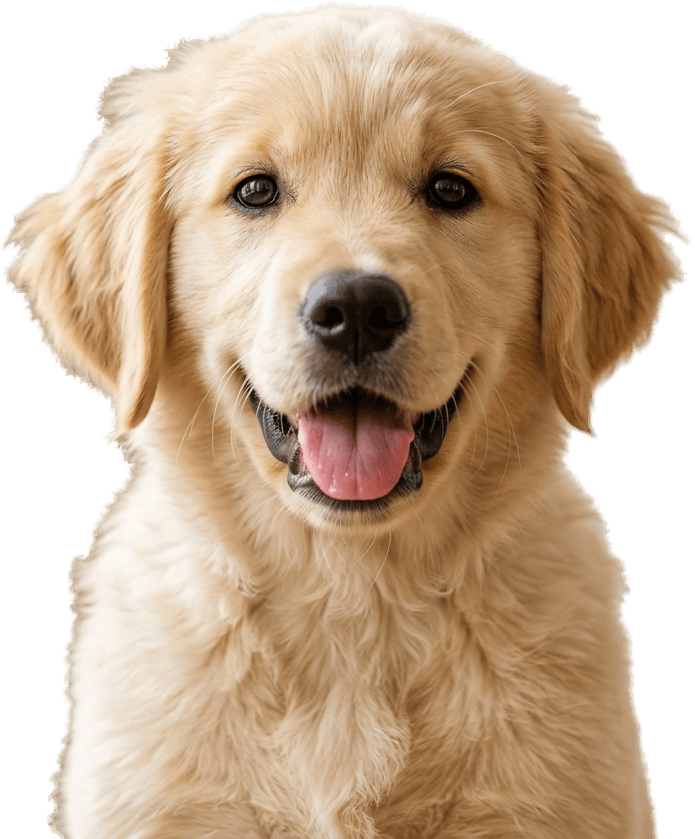 Shoot 01 · Hero dog, mid-chew, cutout