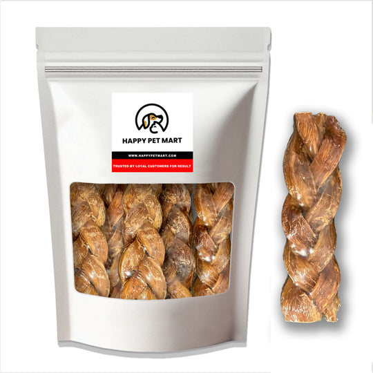 6-Inch Braided Paddywack dog chews- Natural, Single-Ingredient and Long-Lasting