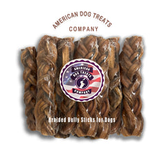 Braided Bully Sticks for Dogs - Premium All Natural Long Twisted Beef Pizzle Dog Chew Treats - Grain Free Fully Digestible Rawhide Alternative - 9 Inch (5 Pack)